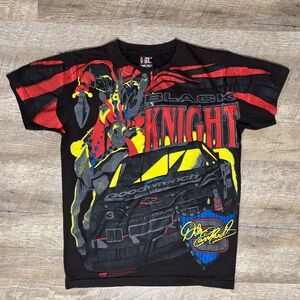 Vintage NASCAR Dale Earnhardt Black Knight Rides On AOP Shirt Men’s M GIANT TAG